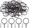 300Pcs 7/5 Inch 35mm Black Flat Key Chain Rings Kit, Including 100Pcs Split Keychain Rings with Chain and 100Pcs Jump Ring with 100Pcs Screw Eye Pins Bulk for Jewelry Findings Making
